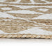 Vloerkleed handgemaakt met witte print 90 cm jute