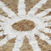 Vloerkleed handgemaakt met witte print 90 cm jute