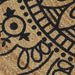 Vloerkleed handgemaakt met donkerblauwe print 90 cm jute