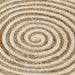 Vloerkleed handgemaakt met spiraal ontwerp 120 cm jute wit