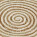 Vloerkleed handgemaakt met spiraal ontwerp 150 cm jute wit