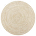 Vloerkleed handgemaakt 90 cm jute wit en naturel