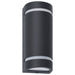 Buitenwandlampen 2 st 35 W halfrond zwart