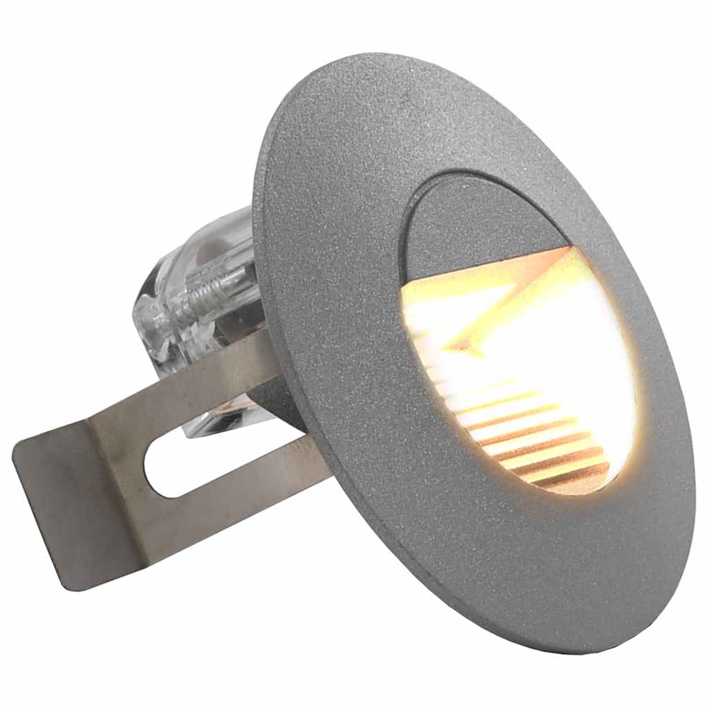 LED-buitenwandlampen 6 st 2 W rond zilverkleurig