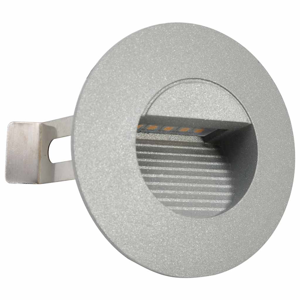 LED-buitenwandlampen 6 st 2 W rond zilverkleurig