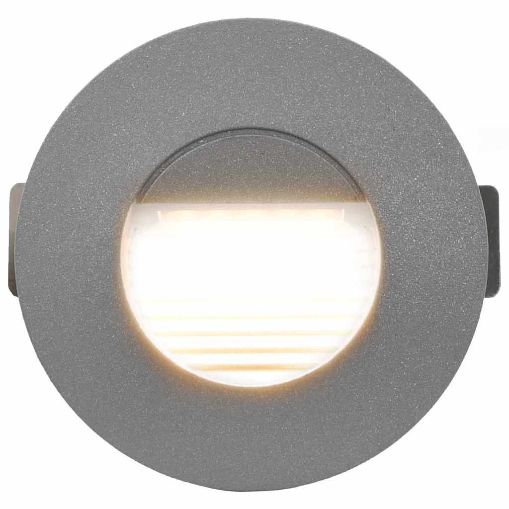 LED-buitenwandlampen 6 st 2 W rond zilverkleurig