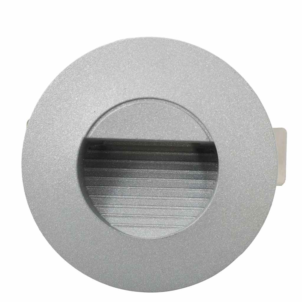 LED-buitenwandlampen 6 st 2 W rond zilverkleurig