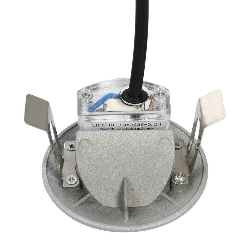 LED-buitenwandlampen 6 st 2 W rond zilverkleurig