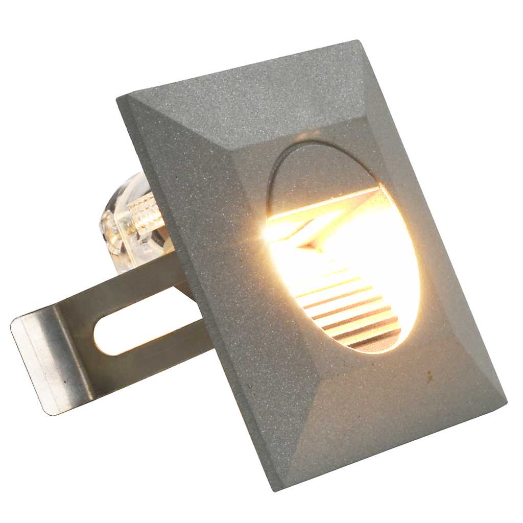 LED-buitenwandlampen 6 st 2 W vierkant zilverkleurig