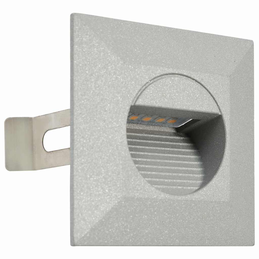 LED-buitenwandlampen 6 st 2 W vierkant zilverkleurig