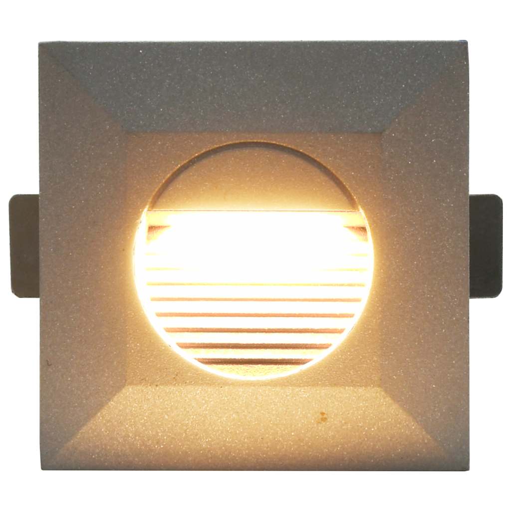 LED-buitenwandlampen 6 st 2 W vierkant zilverkleurig