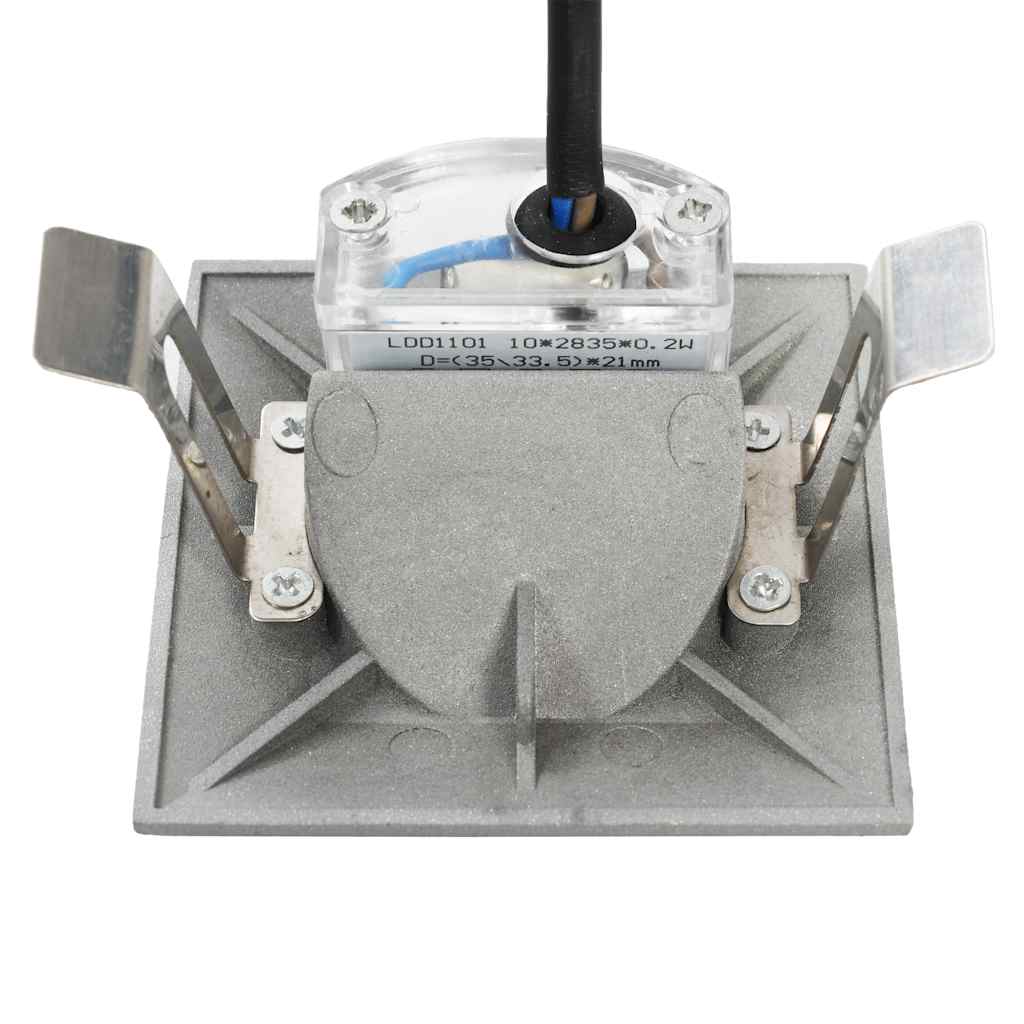 LED-buitenwandlampen 6 st 2 W vierkant zilverkleurig