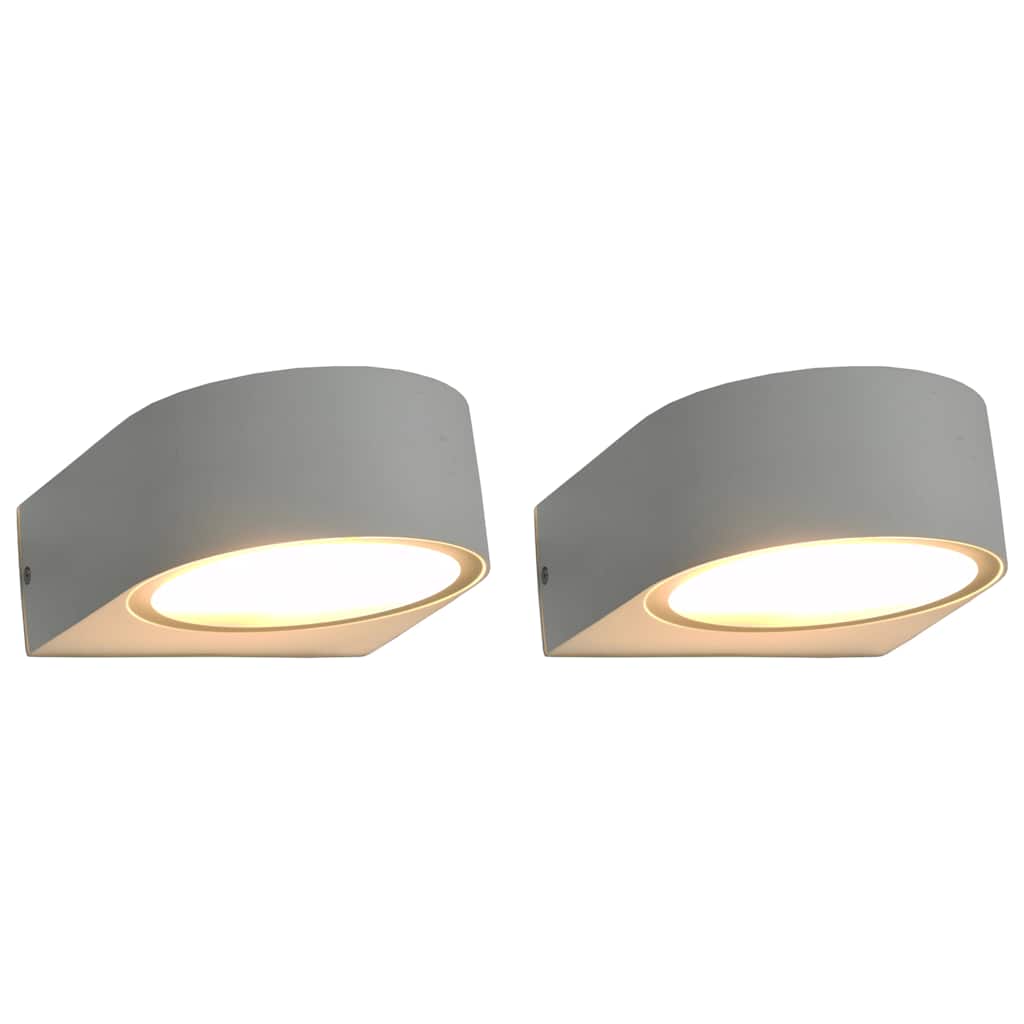Buitenwandlampen 2 st 11 W rond wit