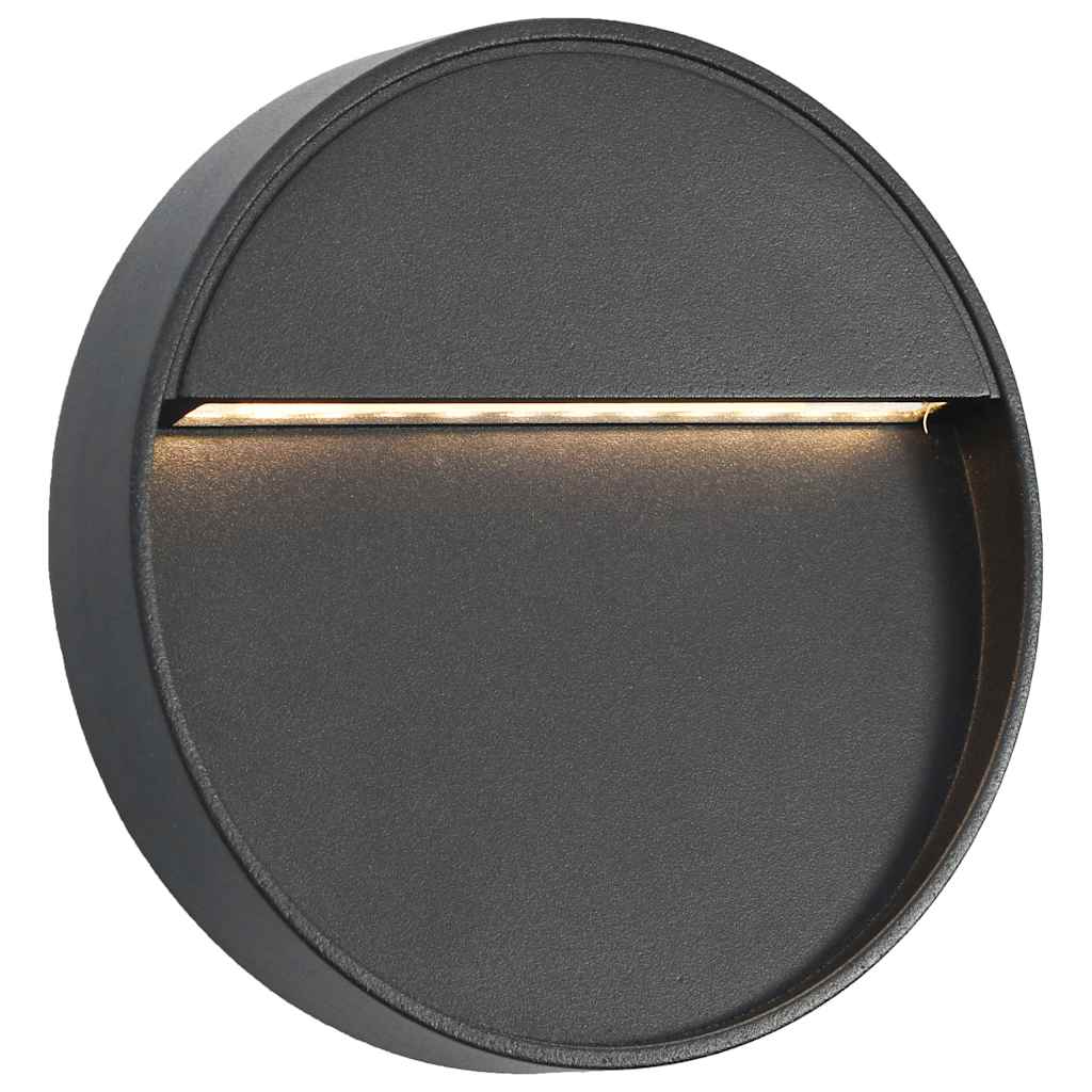 LED-buitenwandlampen 2 st 3 W rond zwart