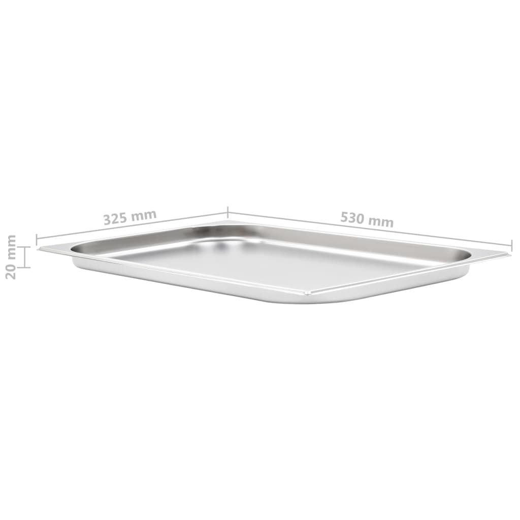 Gastronormbakken 4 st GN 1/1 20 mm roestvrij staal