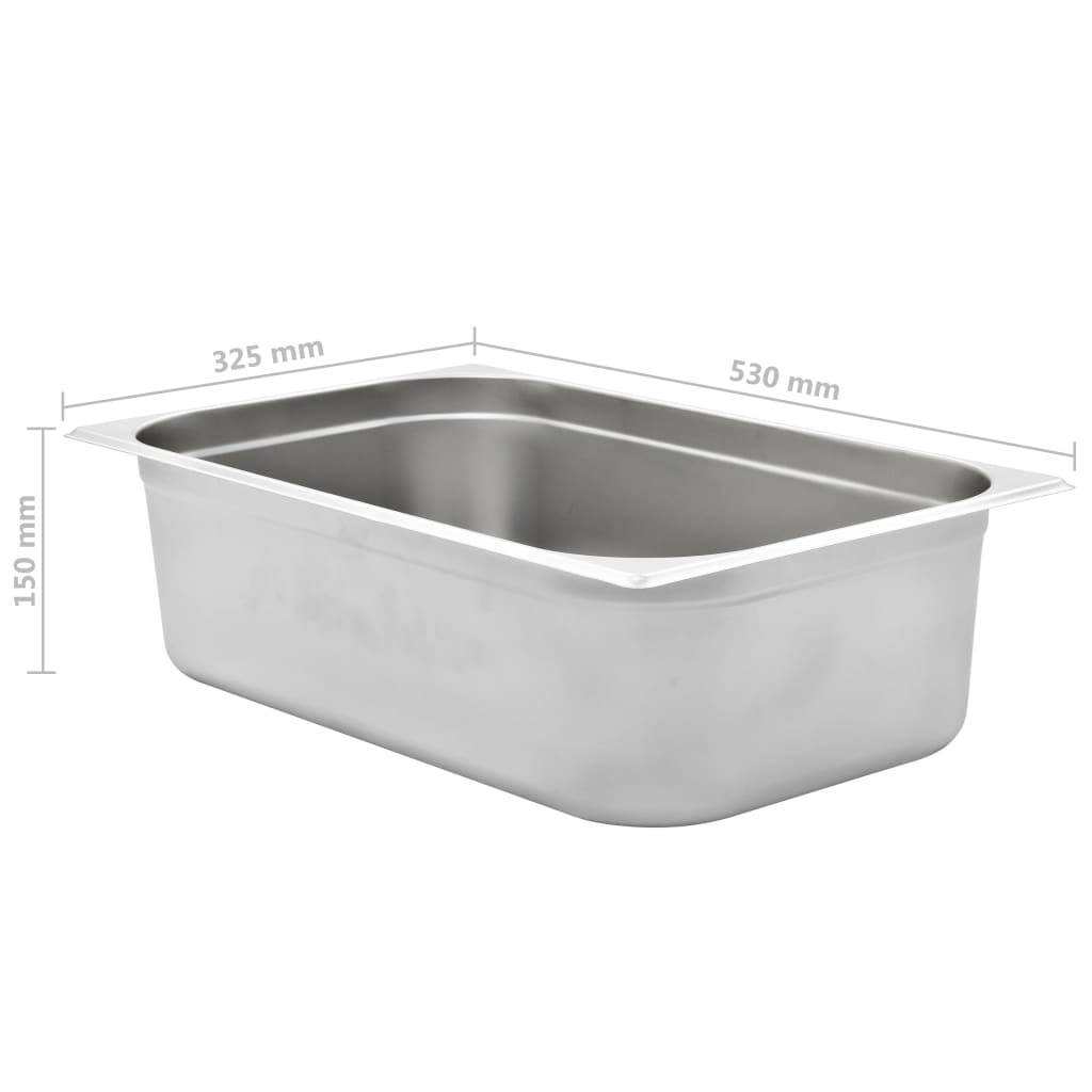 Gastronormbakken 2 st GN 1/1 150 mm roestvrij staal