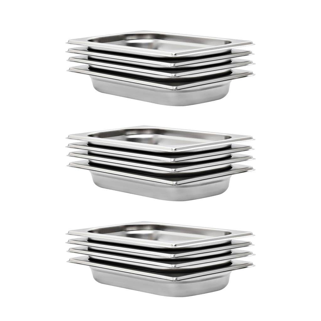 Gastronormbakken 12 st GN 1/4 40 mm roestvrij staal
