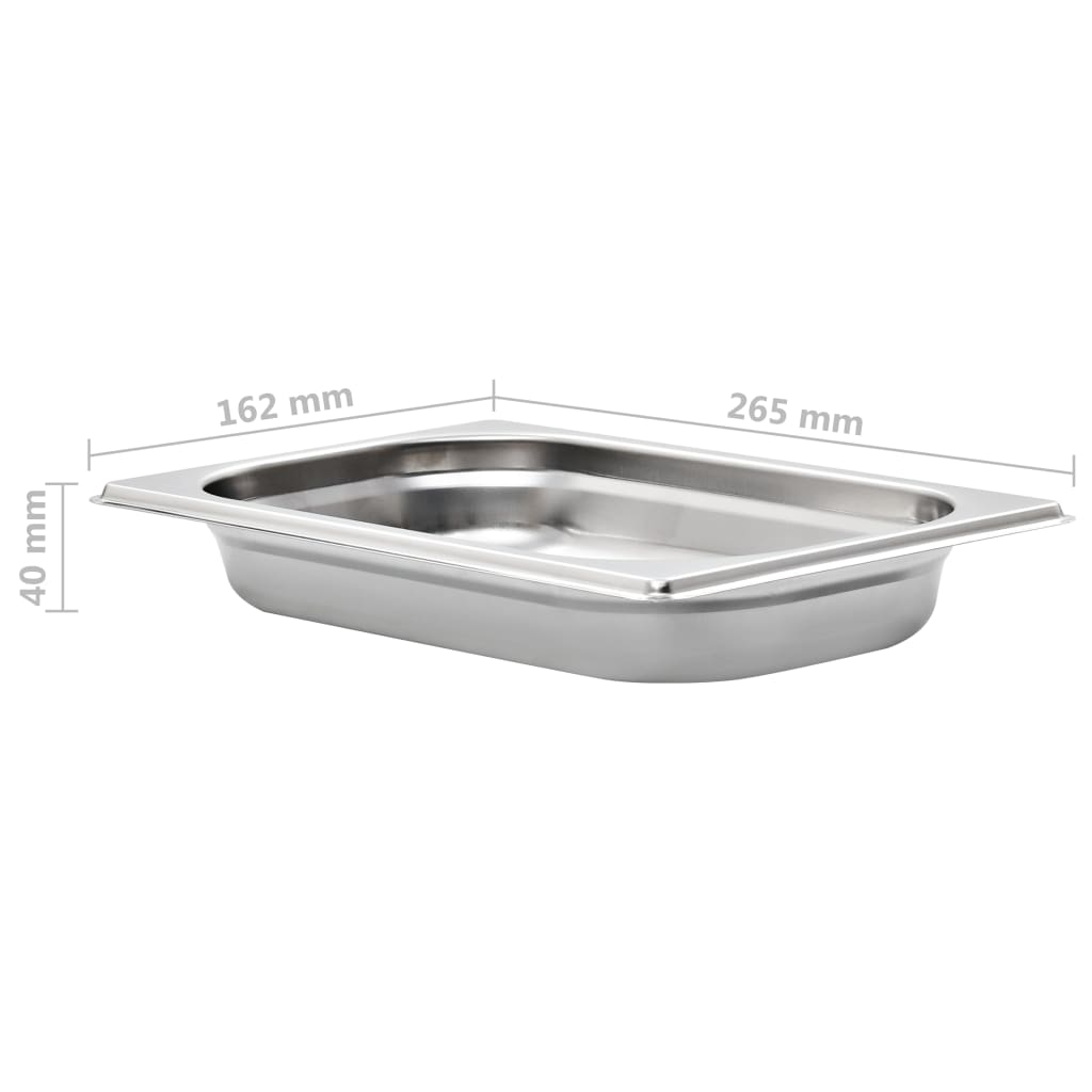 Gastronormbakken 12 st GN 1/4 40 mm roestvrij staal