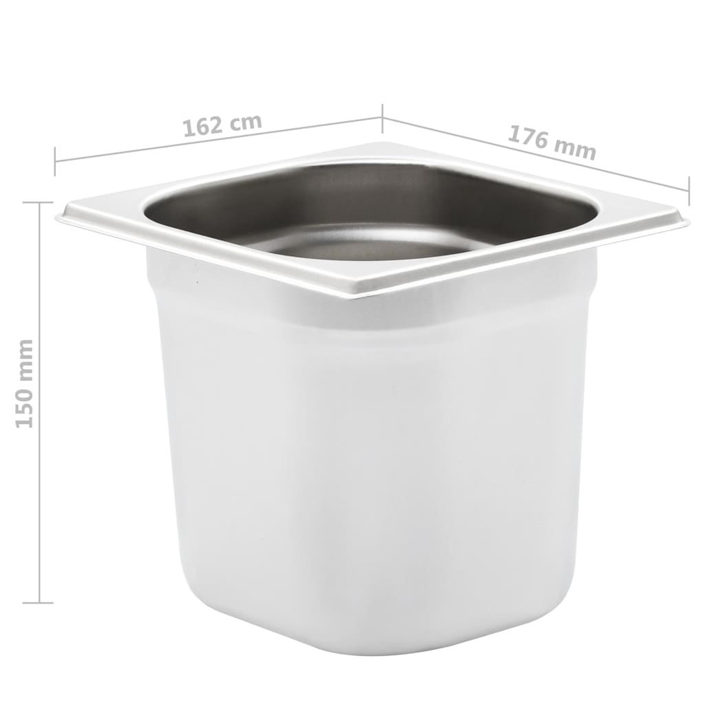 Gastronormbakken 8 st GN 1/6 150 mm roestvrij staal