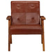 Fauteuil echt leer bruin