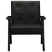 Fauteuil echt leer zwart