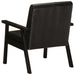 Fauteuil echt leer zwart