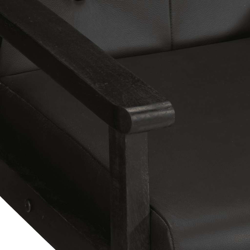 Fauteuil echt leer zwart