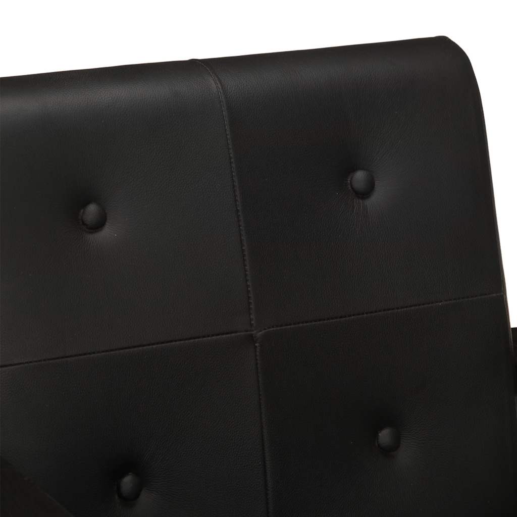 Fauteuil echt leer zwart