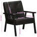 Fauteuil echt leer zwart