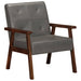 Fauteuil echt leer grijs