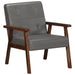 Fauteuil echt leer grijs