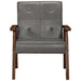 Fauteuil echt leer grijs