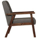 Fauteuil echt leer grijs