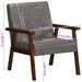Fauteuil echt leer grijs