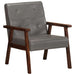 Fauteuil echt leer grijs
