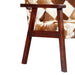 Fauteuil echt geitenleer wit en bruin
