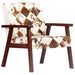 Fauteuil echt geitenleer wit en bruin