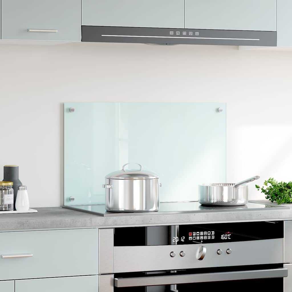 Spatscherm keuken 70x40 cm gehard glas melkwit