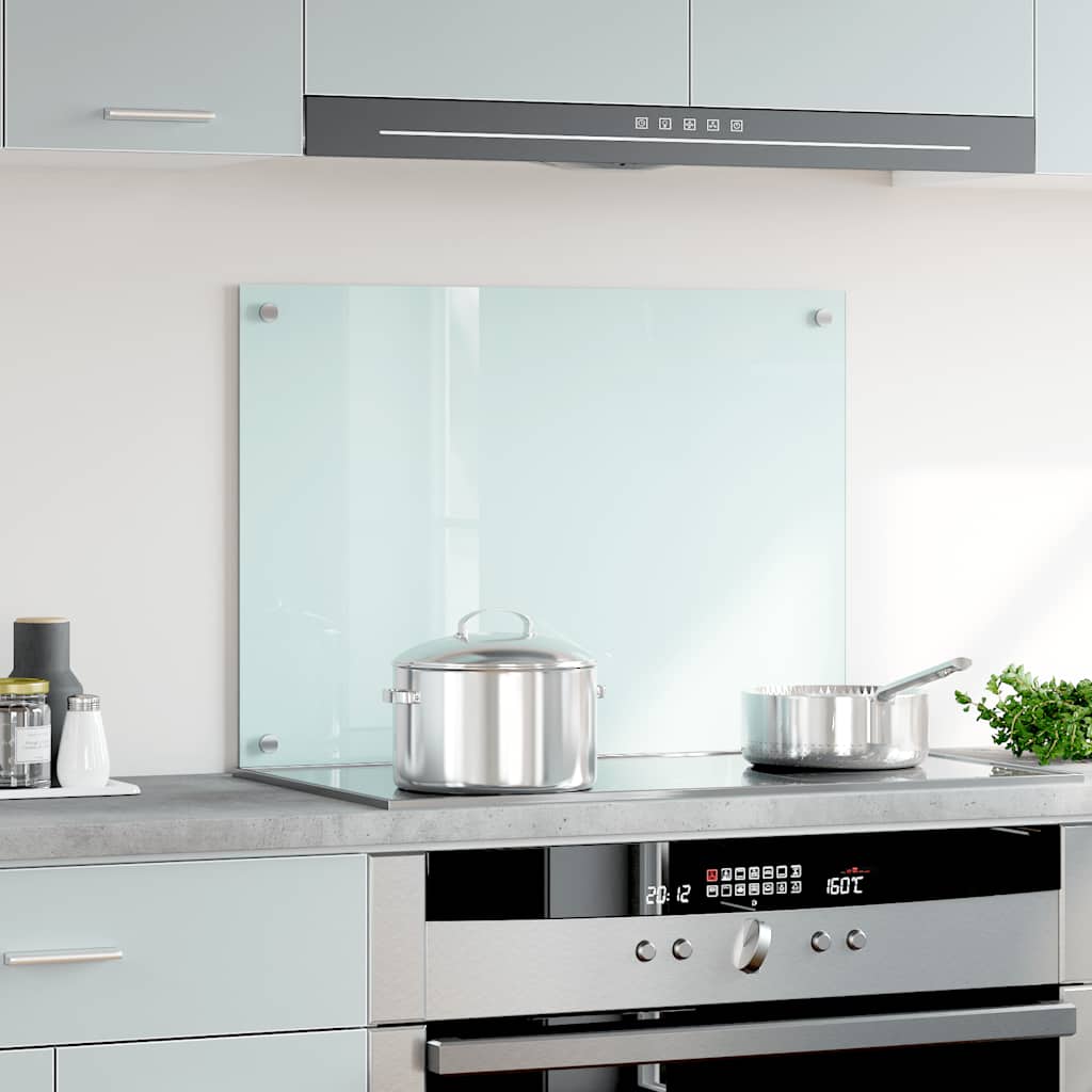 Spatscherm keuken 70x50 cm gehard glas melkwit