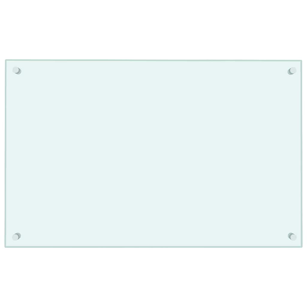 Spatscherm keuken 80x50 cm gehard glas melkwit