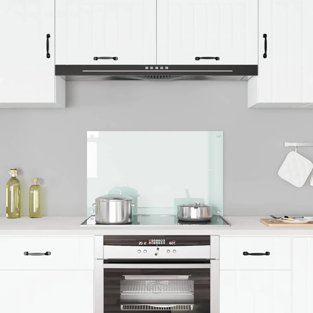 Spatscherm keuken 80x50 cm gehard glas melkwit
