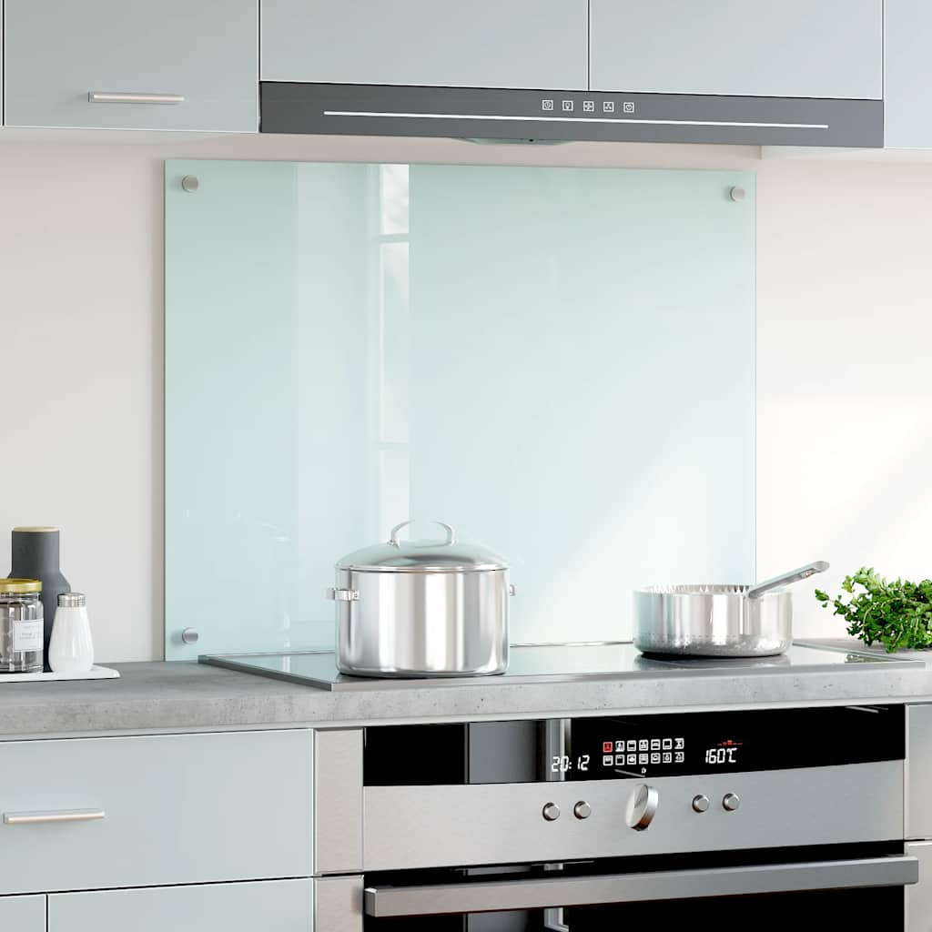 Spatscherm keuken 80x60 cm gehard glas melkwit