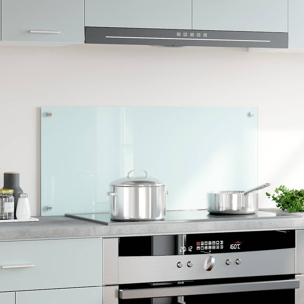 Spatscherm keuken 90x40 cm gehard glas melkwit