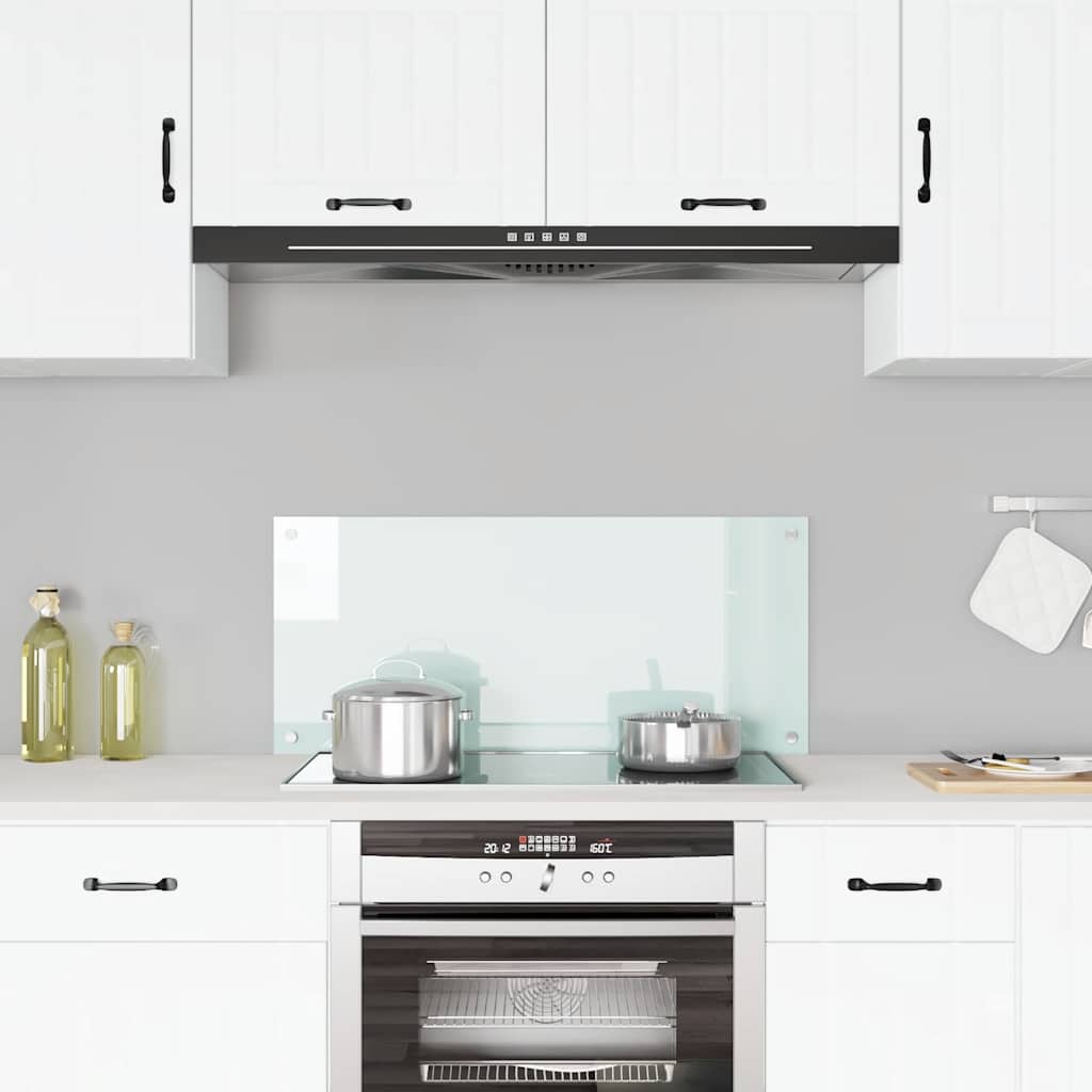 Spatscherm keuken 90x40 cm gehard glas melkwit