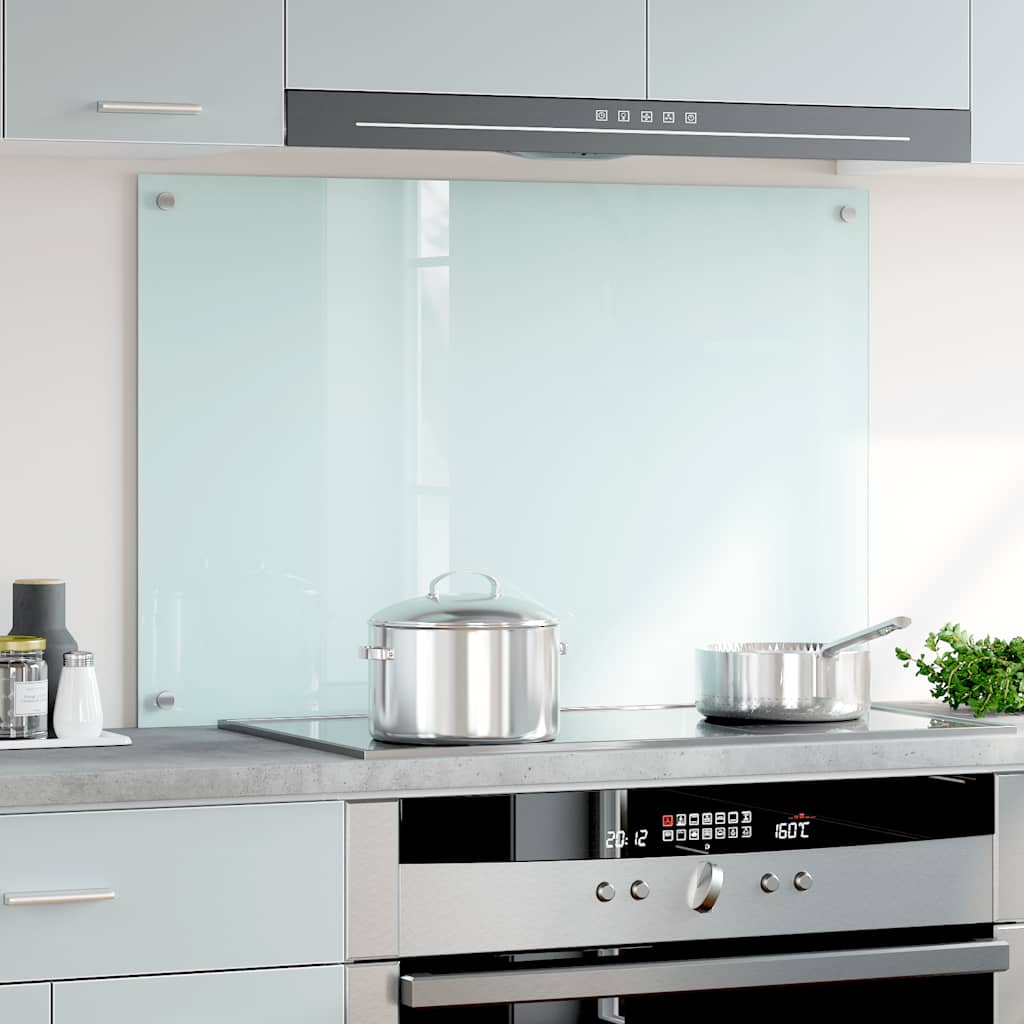 Spatscherm keuken 90x60 cm gehard glas melkwit