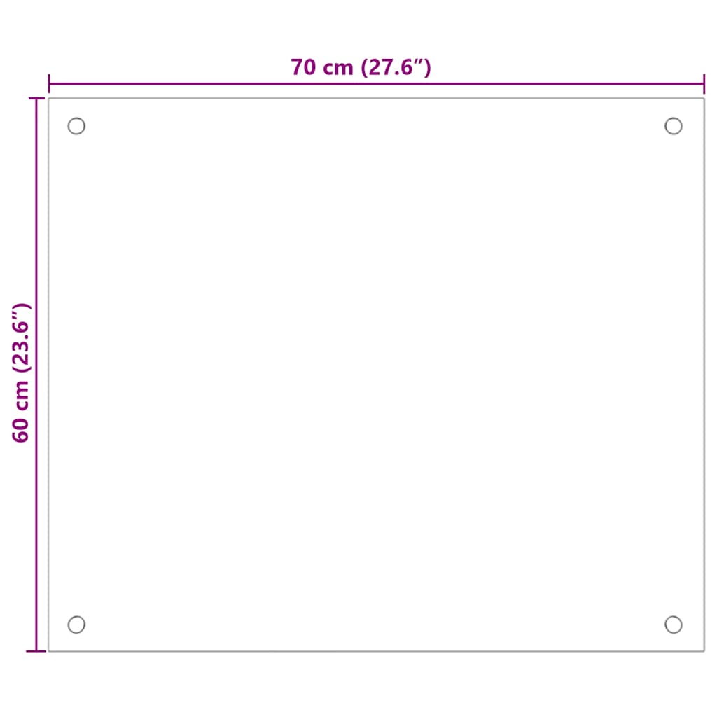 Spatscherm keuken 70x60 cm gehard glas transparant