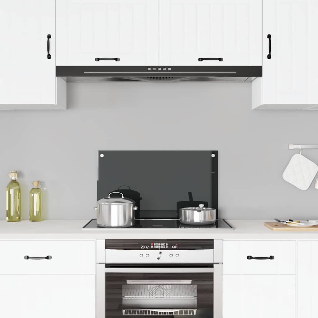 Spatscherm keuken 70x40 cm gehard glas zwart