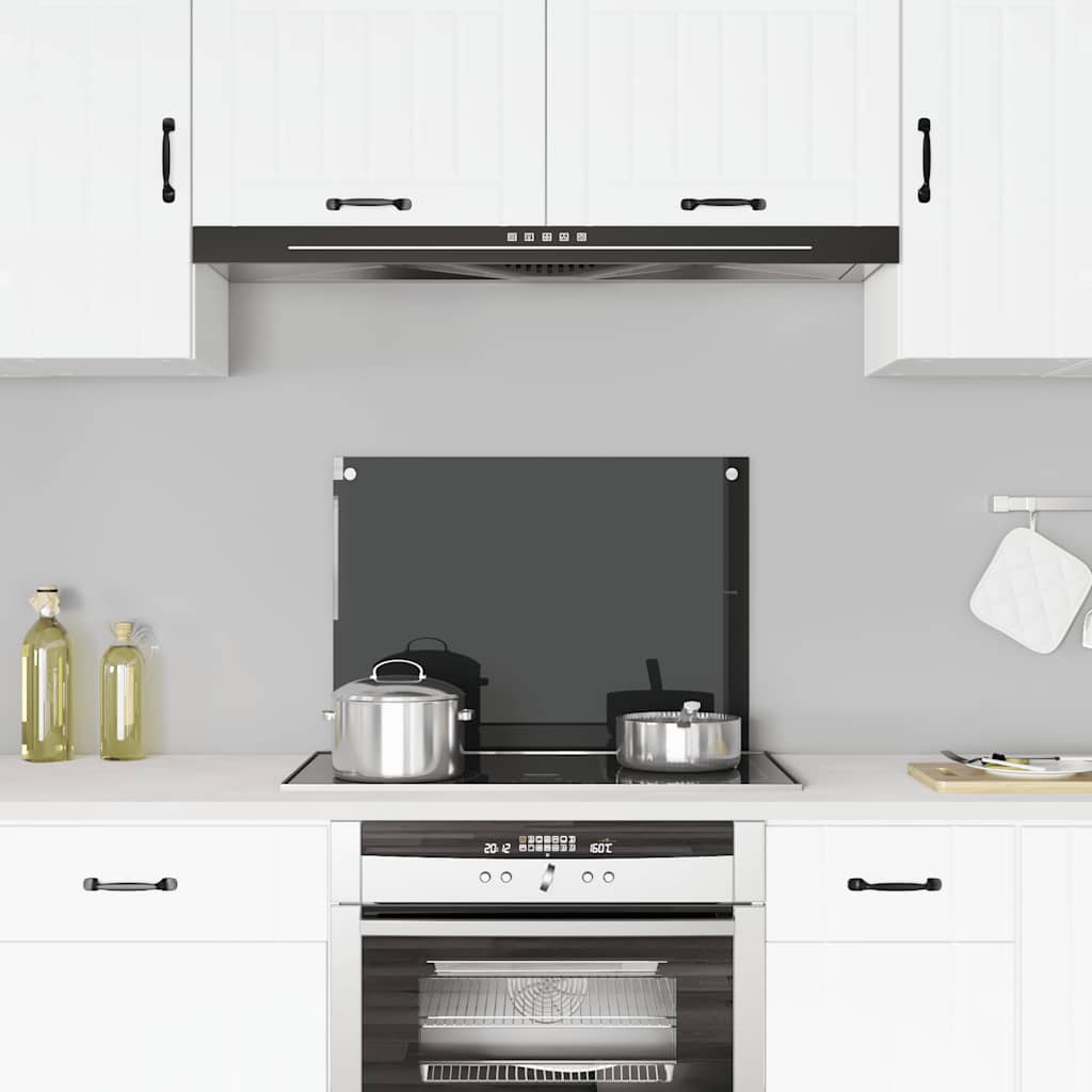 Spatscherm keuken 70x50 cm gehard glas zwart