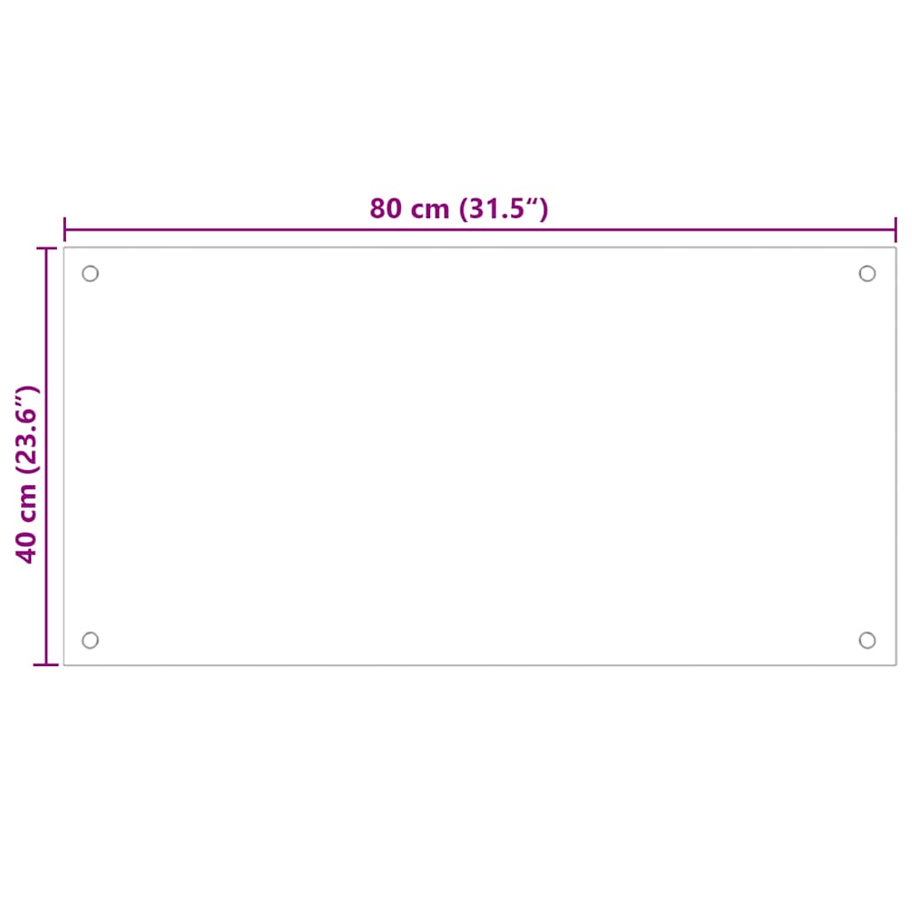 Spatscherm keuken 80x40 cm gehard glas zwart