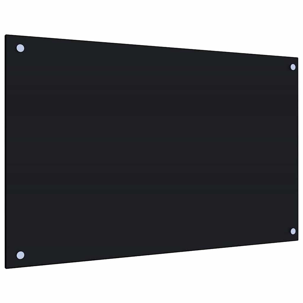 Spatscherm keuken 80x50 cm gehard glas zwart